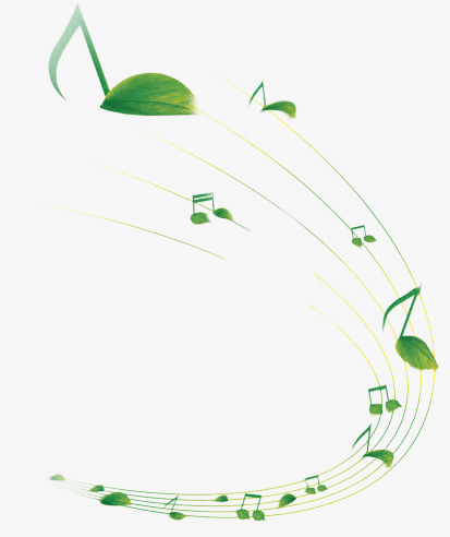 创意合成绿色的音乐符号效果