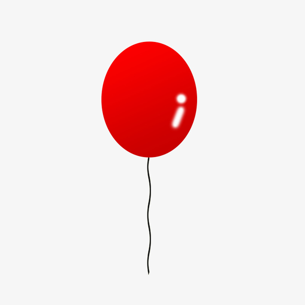 红色气球卡通元素