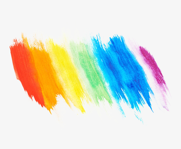 手绘水彩彩虹色块