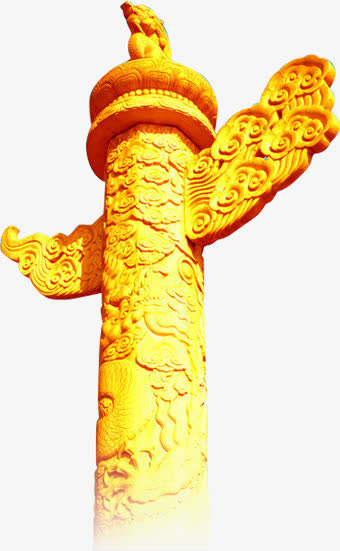 龙纹雕刻柱子图腾