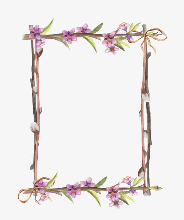 手绘植物花卉框