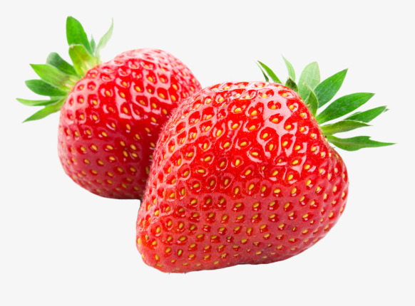 两个新鲜的大草莓
