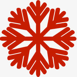 红色的雪花图标圣诞礼物装饰物