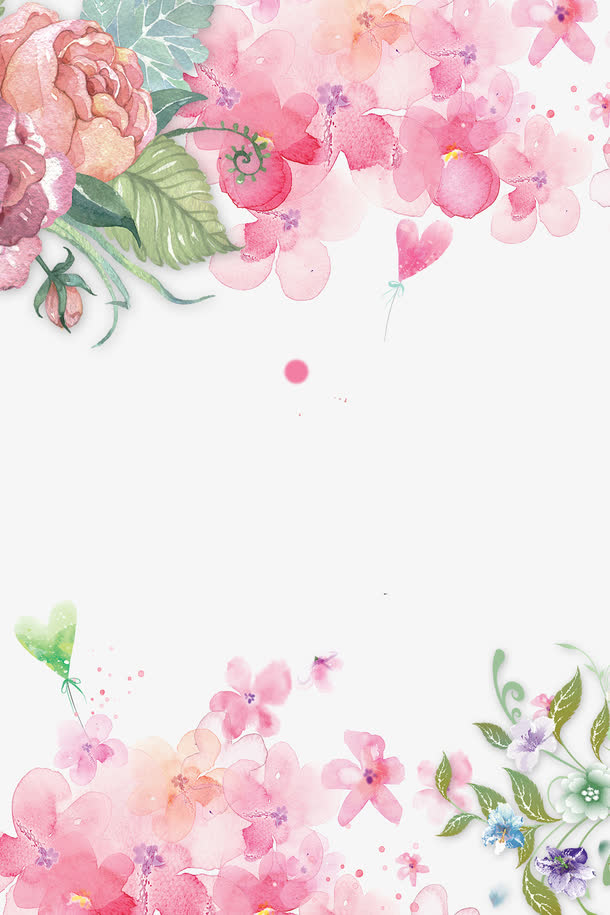 手绘花卉粉色花朵装饰背景