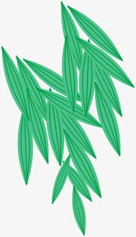 绿色卡通手绘树叶清新