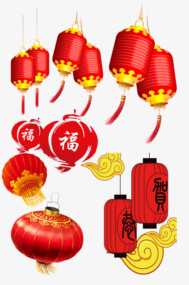 灯笼，春节，节日，元素