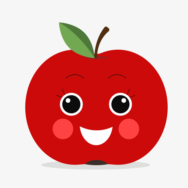 红色苹果可爱表情