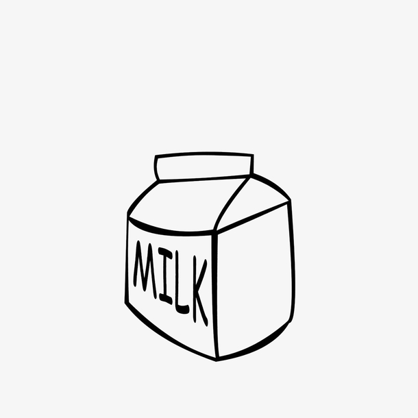 简笔手绘牛奶盒素材