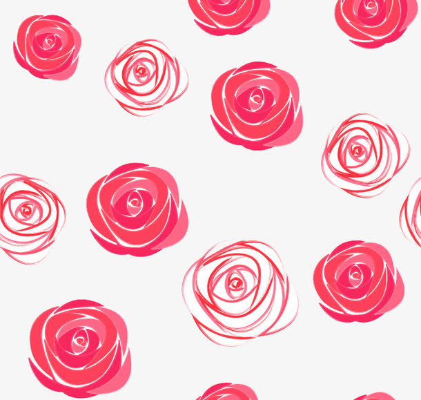 水彩玫瑰花朵无缝背景矢量素材