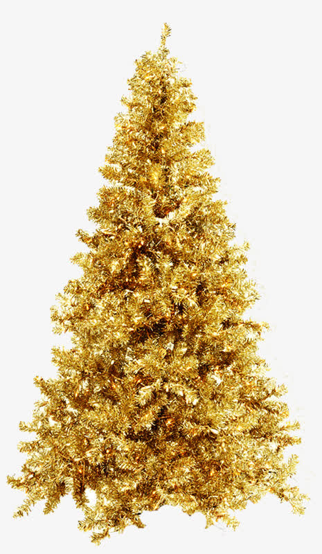 金色圣诞树插画素材