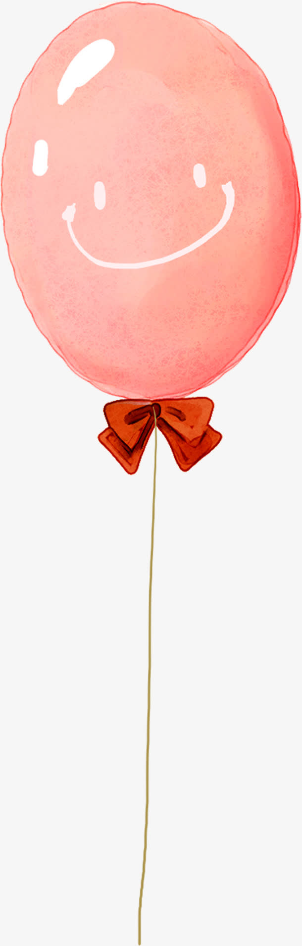 高清手绘卡通粉色气球