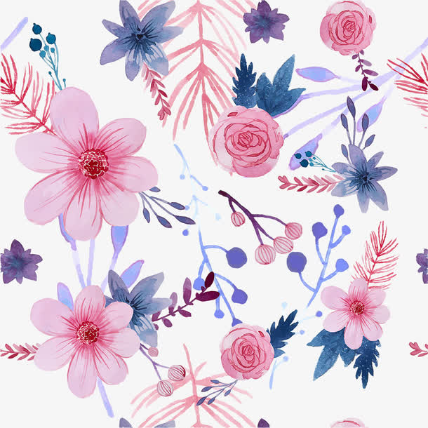 彩绘花卉背景图案