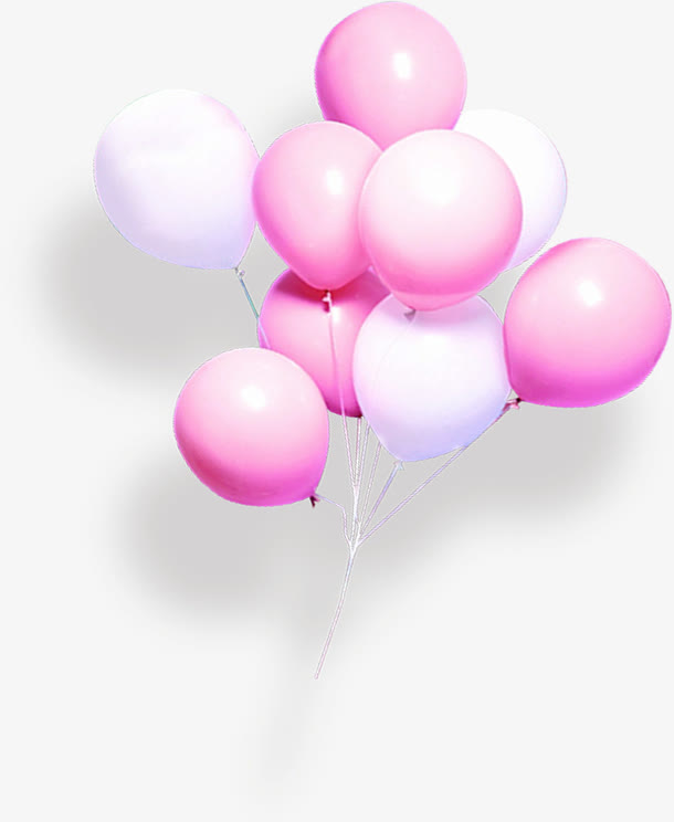 手绘粉色气球卡通圆形