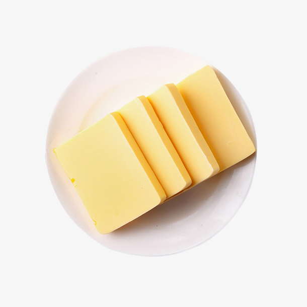 盘子里的黄油切块实物图