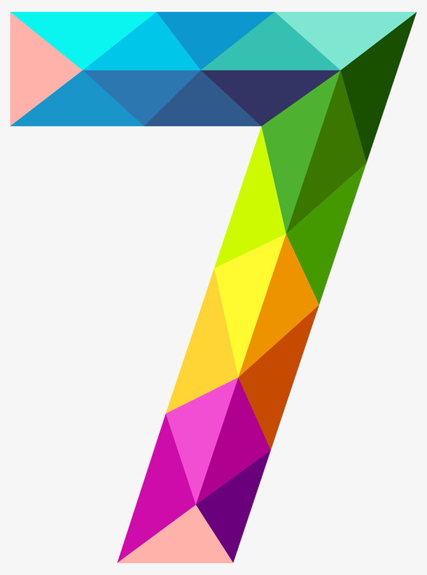 彩色几何拼贴数字7