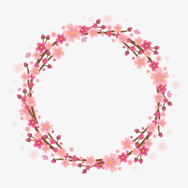 春天粉色桃花边框