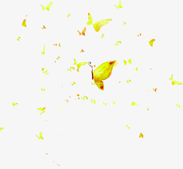 飞舞黄色蝴蝶素材
