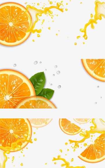 矢量新鲜柠檬橘子水果素材