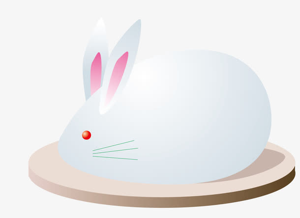 卡通扁平化白色的兔子