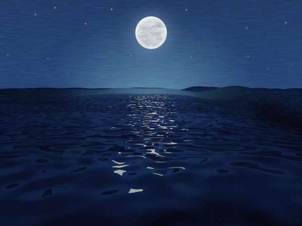 海洋海水海波月亮