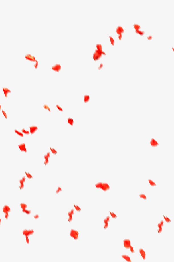 红色卡通模糊漂浮花瓣