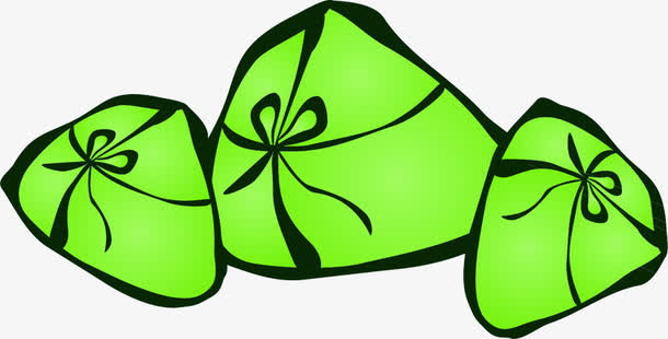 绿色手绘粽子装饰