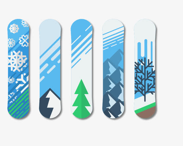 蓝色冬季滑雪板