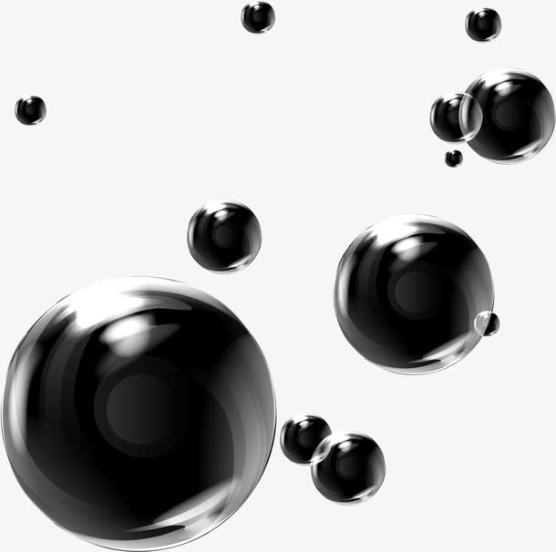 黑色漂浮泡泡素材