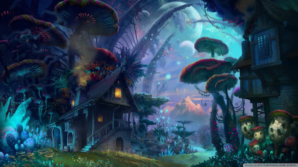 魔幻蘑菇森林小屋