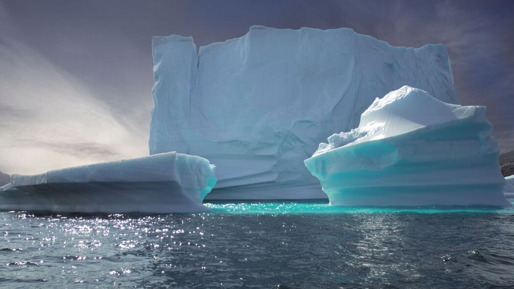 3840x2160 冰山 冰 浮雕 大海 自然壁纸 背景4k uhd 16:9