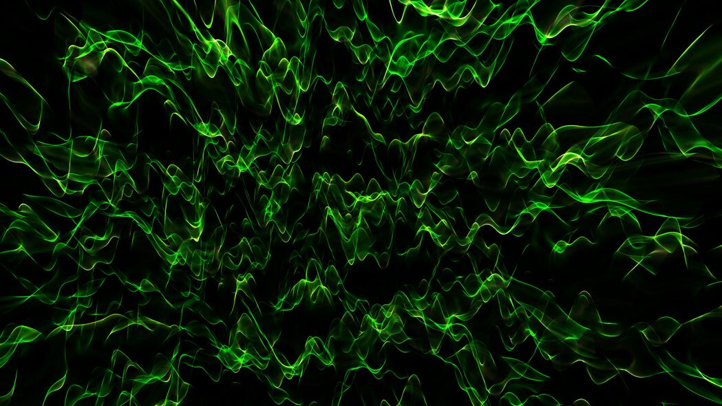 3840x2160 波浪 透明 抽象 绿色壁纸 背景