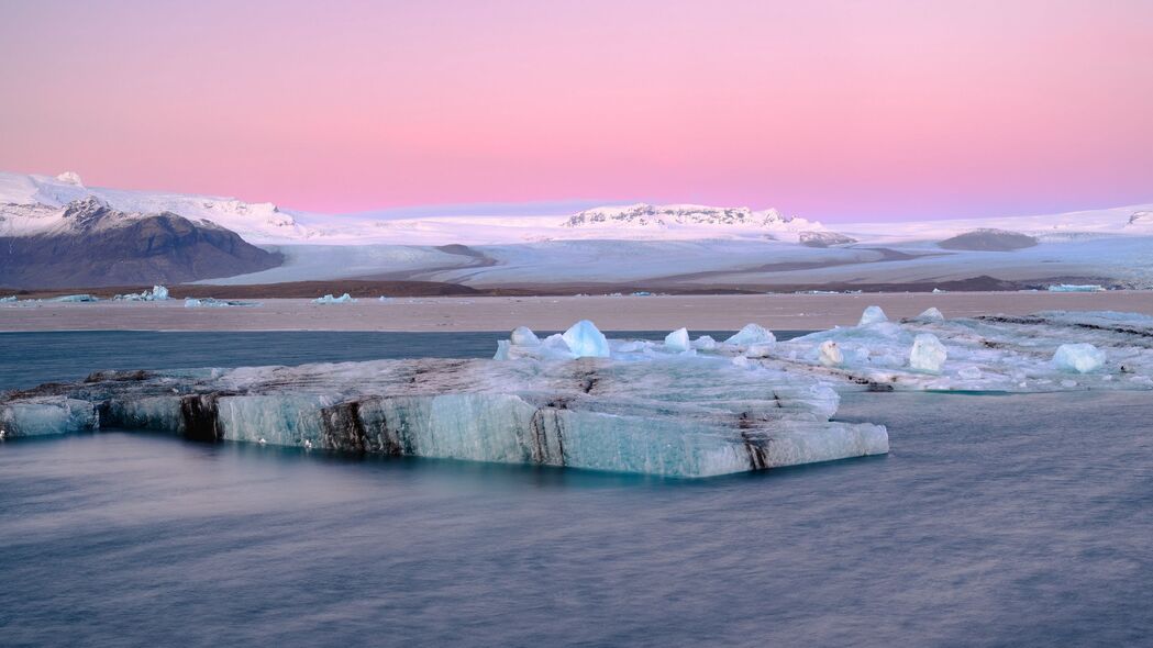 3840x2160 冰川 泻湖 冰 景观 冰岛壁纸 背景4k uhd 16:9