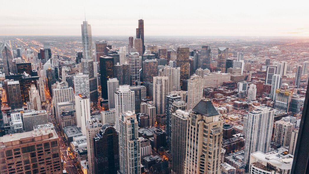 3840x2160 城市 大都市 建筑 摩天大楼 鸟瞰图 芝加哥 美国壁纸 背景4k uhd 16:9