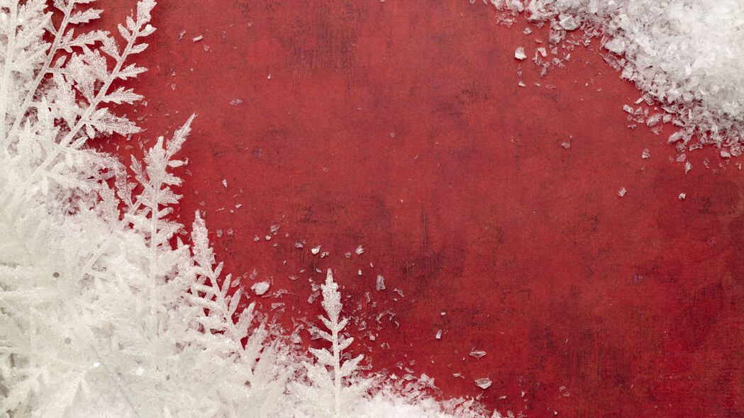 3840x2160 雪 霜 图案 背景 红色 宏观壁纸 背景4k uhd 16:9