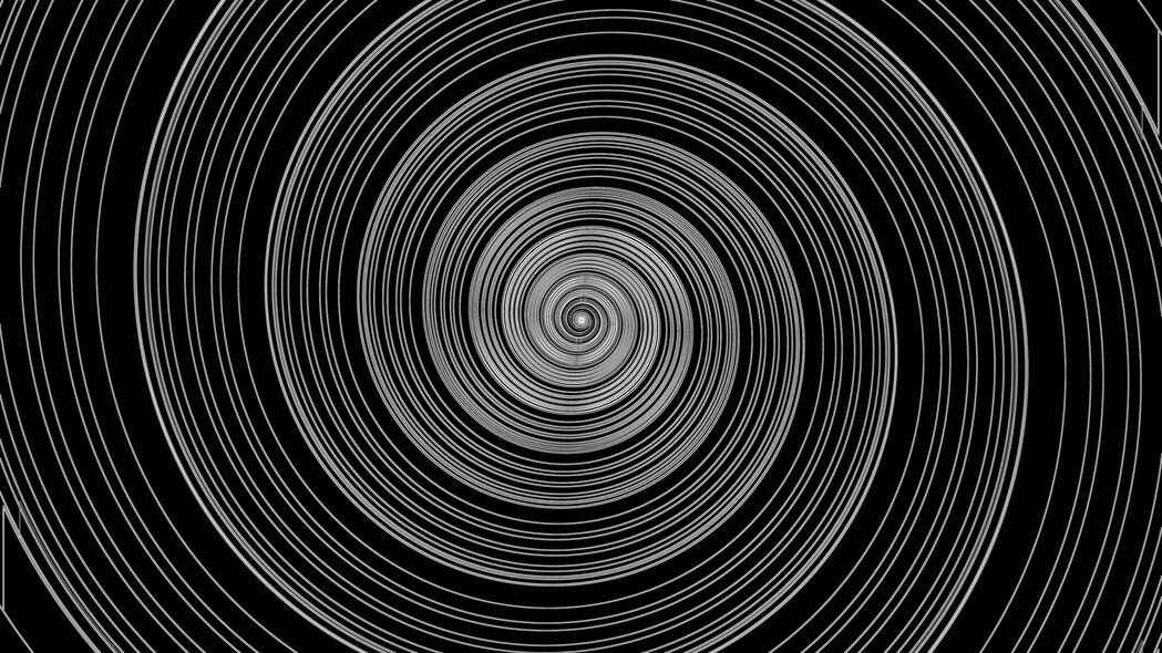 3840x2160 螺旋 线条 抽象 黑白壁纸 背景4k uhd 16:9