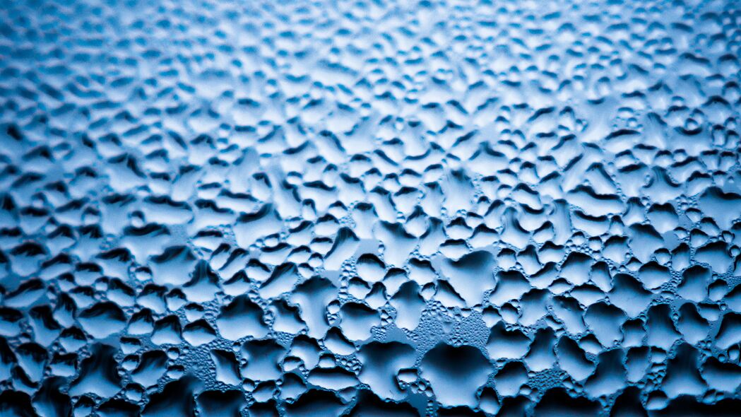 3840x2160 滴 玻璃 表面 宏观 湿 蓝色壁纸 背景4k uhd 16:9