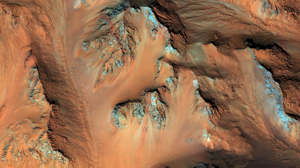 3840x2160 陨石坑 火星 表面 地形 4k壁纸 uhd 16:9