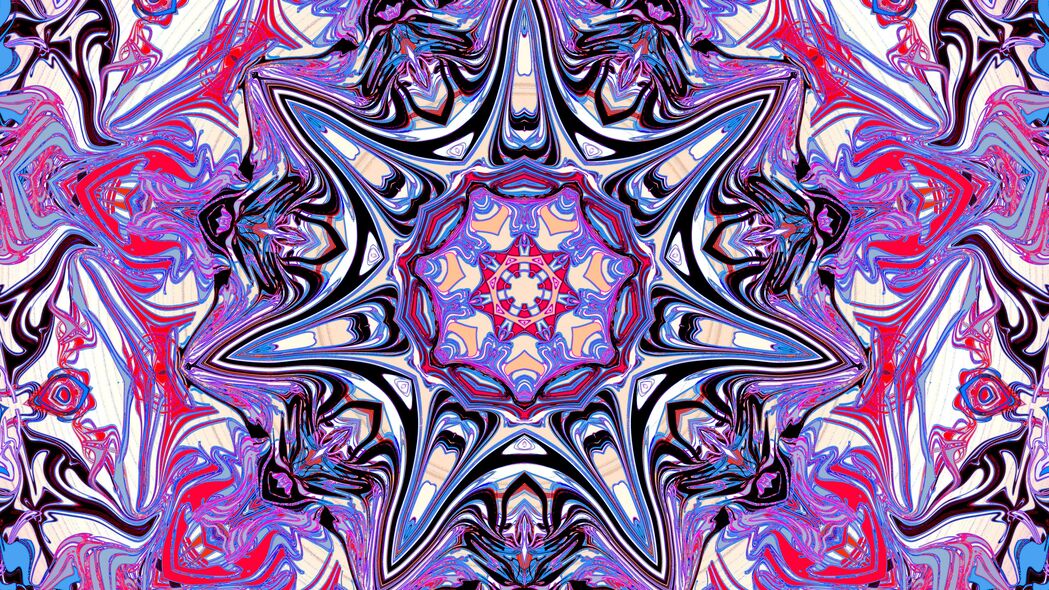3840x2160 万花筒 分形 图案 抽象 紫色 4k壁纸 uhd 16:9