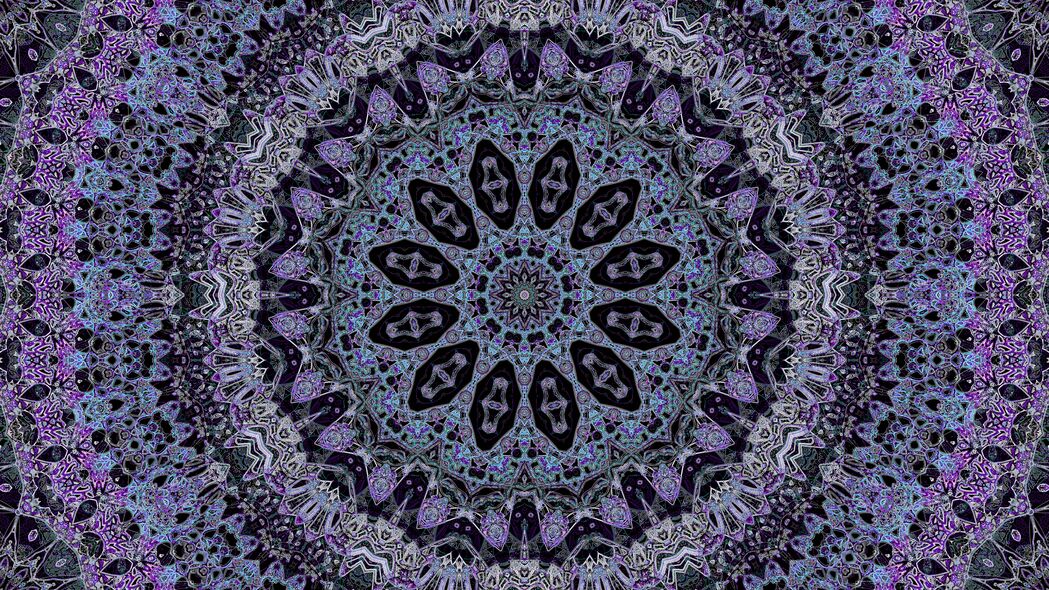 3840x2160 分形 图案 紫色 蓝色 抽象 4k壁纸 uhd 16:9