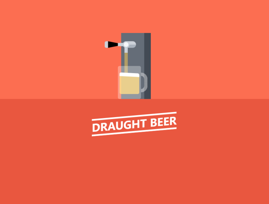 啤酒创意海报设计，倒酒动态卡通图片素材