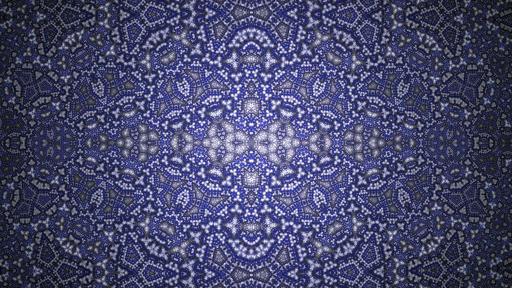 3840x2160 分形 图案 抽象 万花筒 蓝色 4k壁纸 uhd 16:9