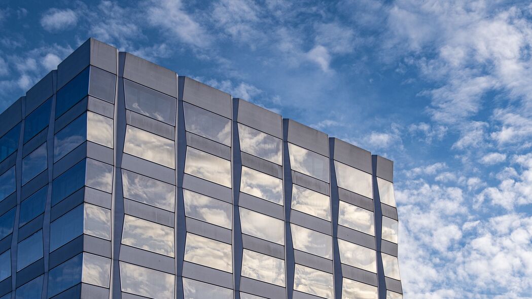 3840x2160 建筑 建筑 玻璃 云 反射 4k壁纸 uhd 16:9