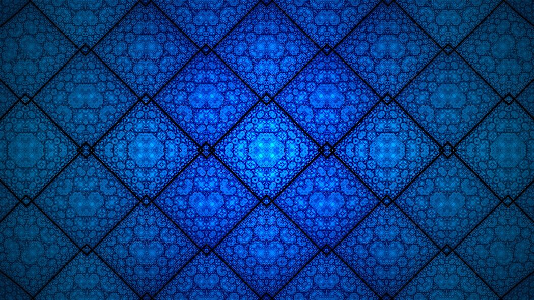 3840x2160 分形 图案 菱形 形状 抽象 蓝色 4k壁纸 uhd 16:9