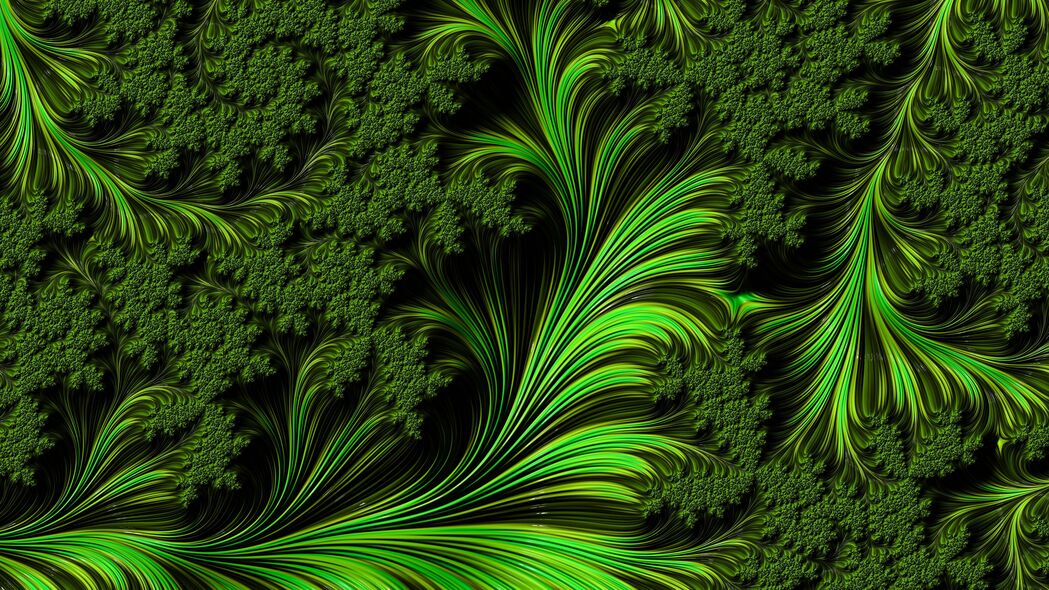 3840x2160 分形 图案 形状 绿色 抽象 4k壁纸 uhd 16:9