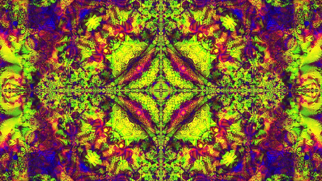 3840x2160 分形 图案 抽象 紫色 绿色 4k壁纸 uhd 16:9
