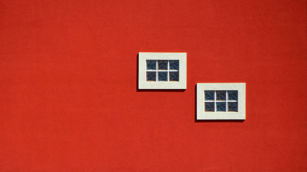 3840x2160 建筑 窗户 红色 极简主义 4k壁纸 uhd 16:9