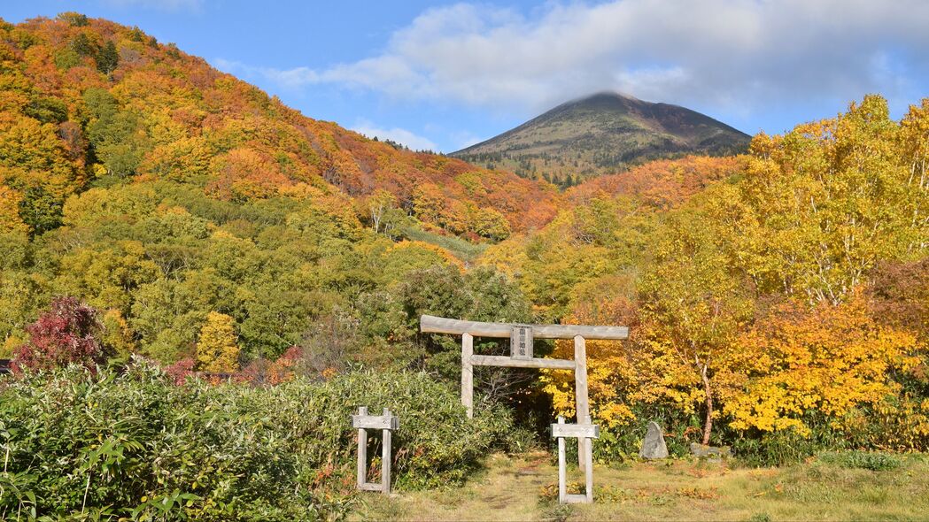 3840x2160  torii 森林 山脉 风景 日本 4k壁纸 uhd 16:9
