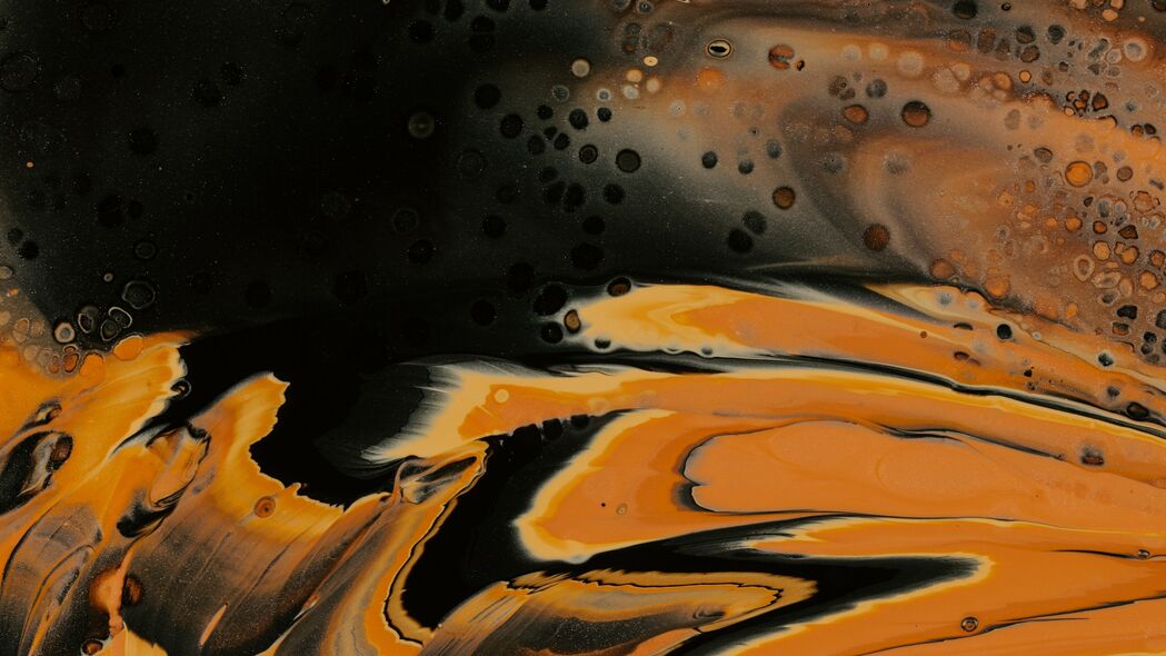 3840x2160 油漆 污渍 斑点 抽象 橙色 黑色 4k壁纸 uhd 16:9