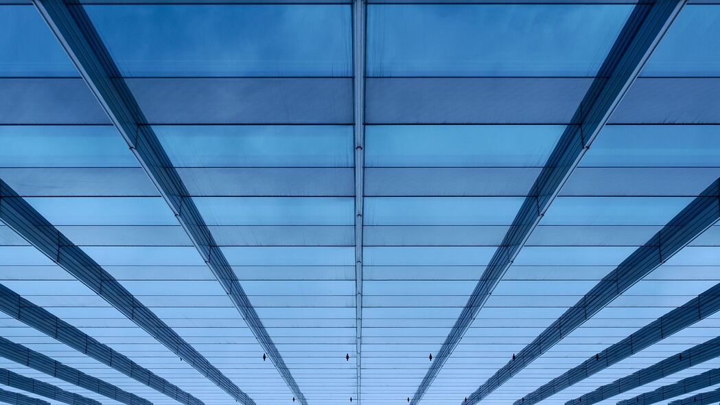 3840x2160 建筑 立面 建筑 玻璃 表面 蓝色 4k壁纸 uhd 16:9
