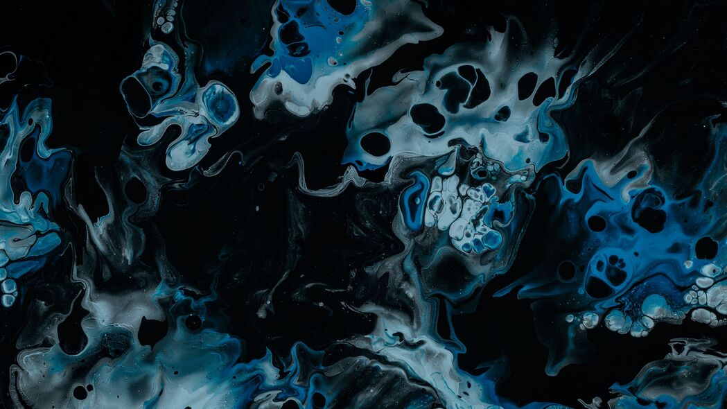 3840x2160 墨水 液体 污渍 斑点 流体艺术 蓝色 4k壁纸 uhd 16:9